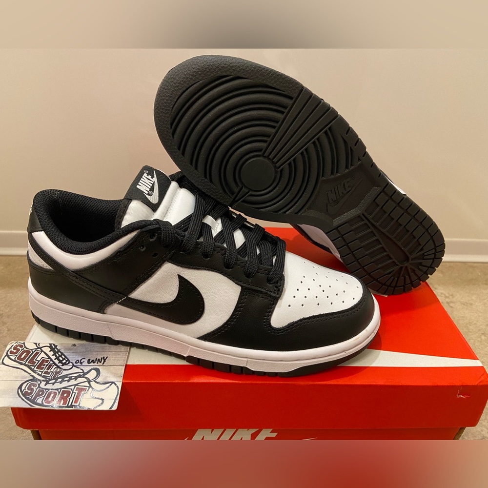 New Nike Dunk Low Retro Panda Black White Leather Mens Size 12 - Picture 4 of 11